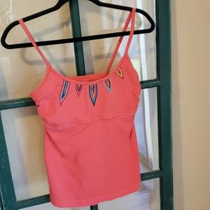 Patagonia M built in bra salmon womens tank top